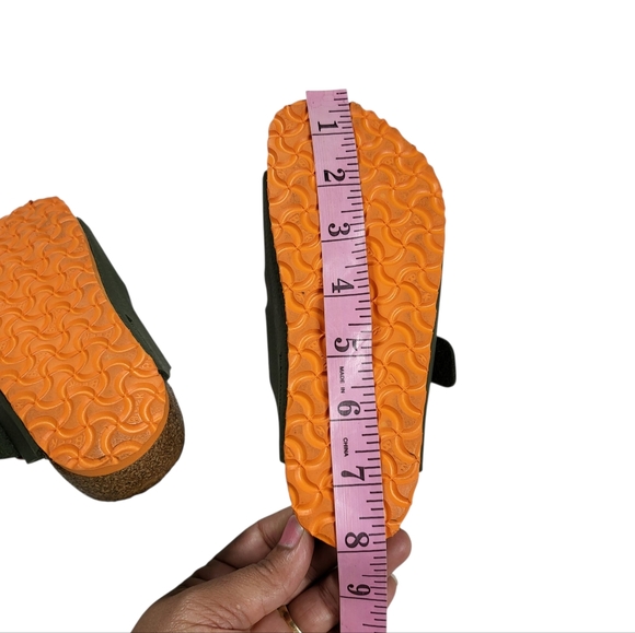 Birkenstock Kids Olive Sandals with Orange Accents - Picture 10 of 11